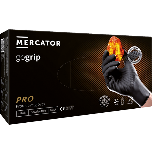 Nitrilinės pirštinės MERCATOR GOGRIP PRO (50 vienetų), be pudros