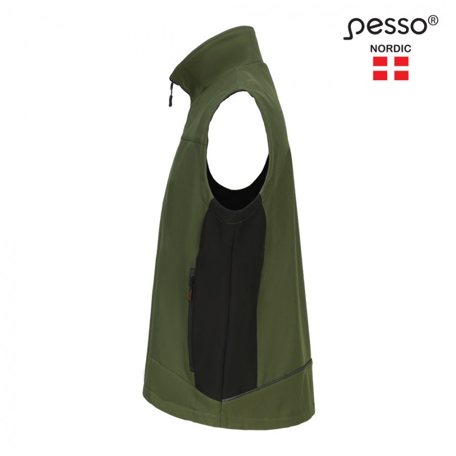 Nepralaidi vandeniui ir vėjui liemenė PESSO SoftShell, žalia