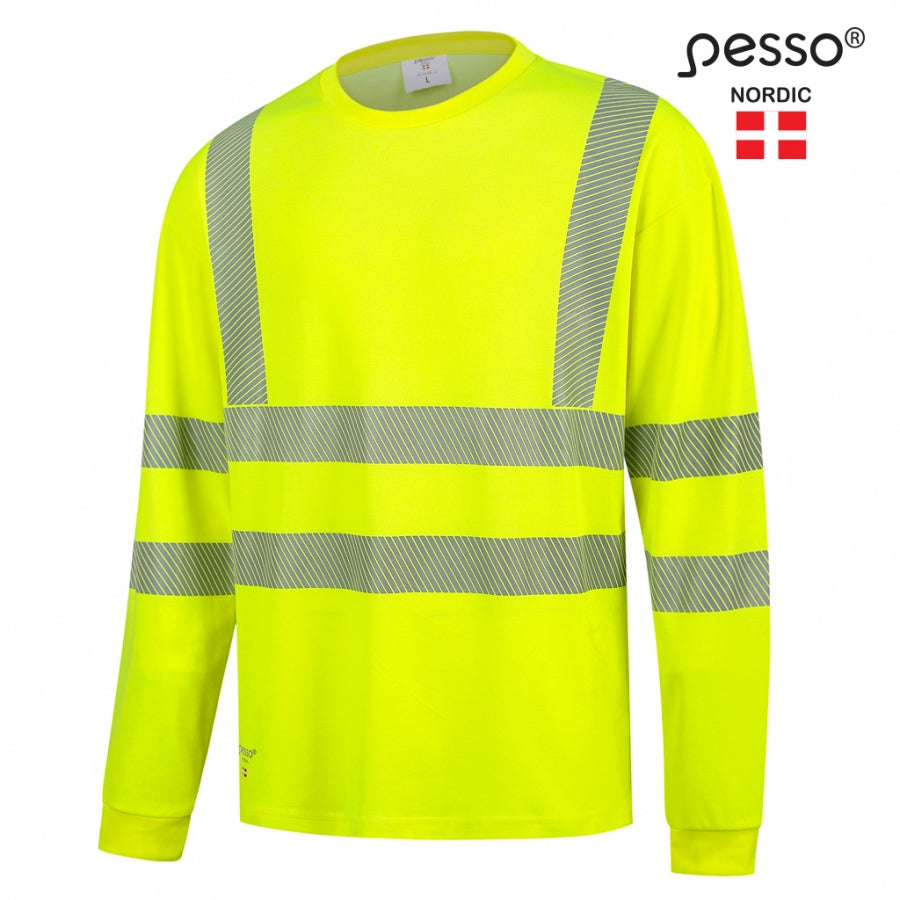 Marškinėliai ilgomis rankovėmis Pesso HI-VIS HVM, geltoni