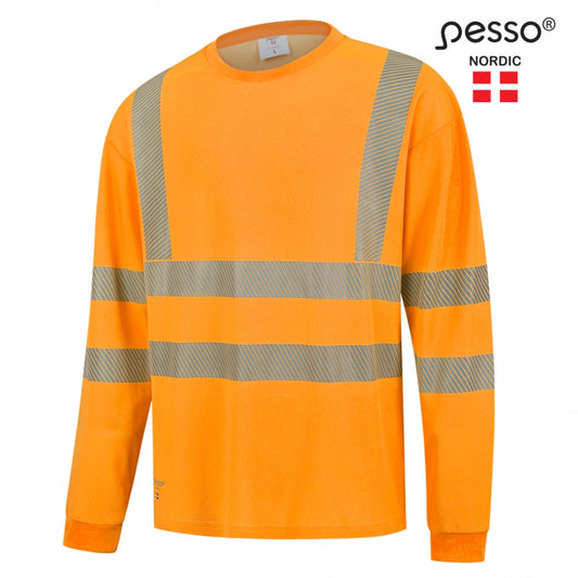Marškinėliai ilgomis rankovėmis Pesso HI-VIS HVM, oranžiniai