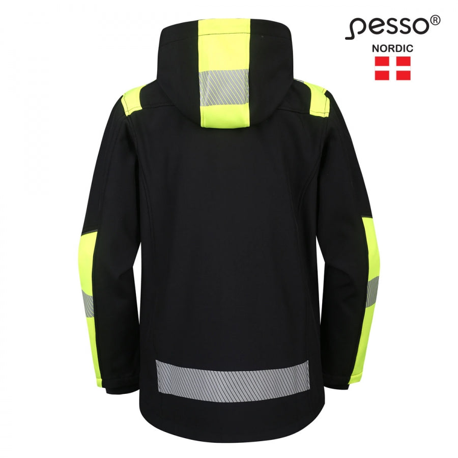 Signalinė striukė Pesso Softshell ASTRA, juoda\geltona