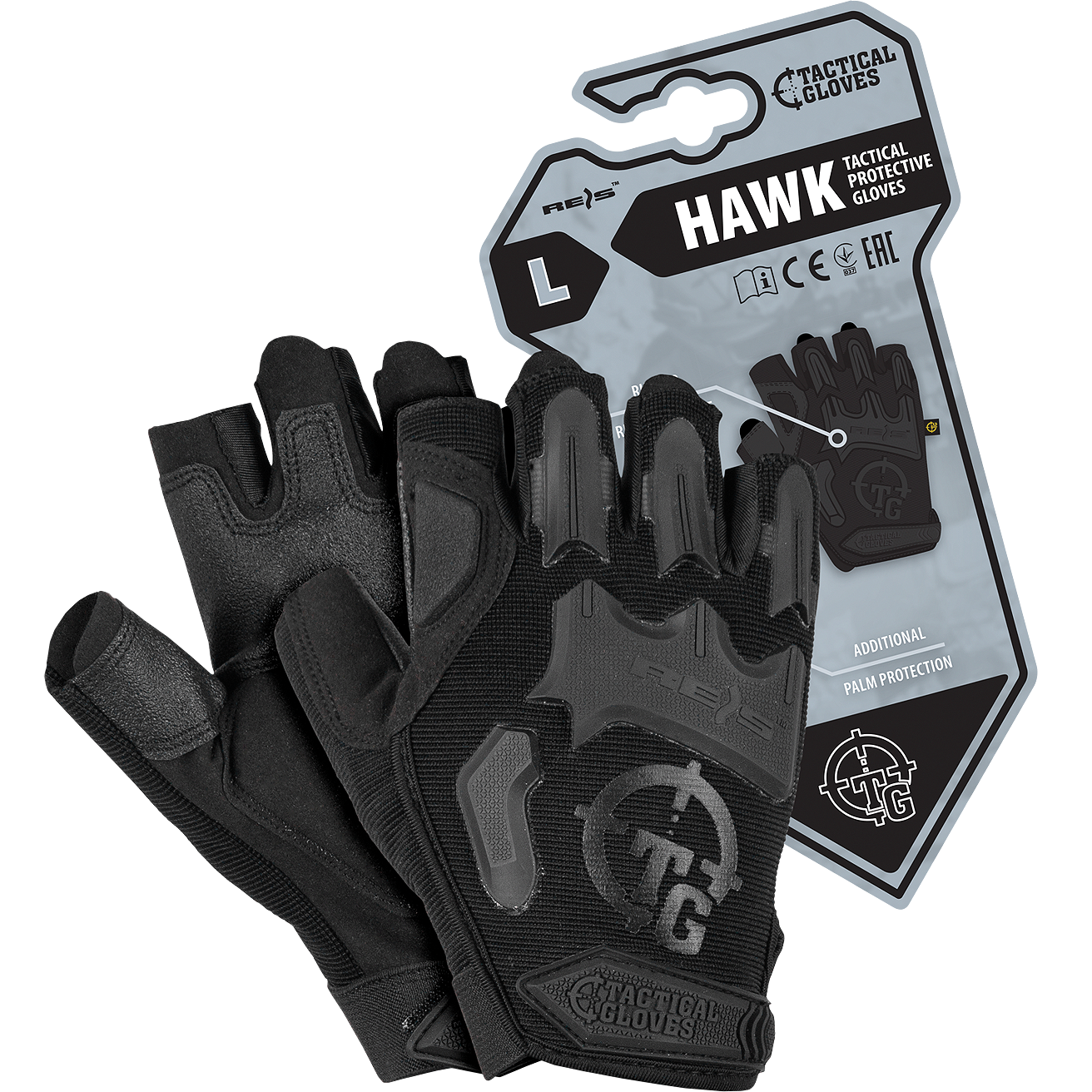 Taktinės pirštinės HAWK BLACK XL